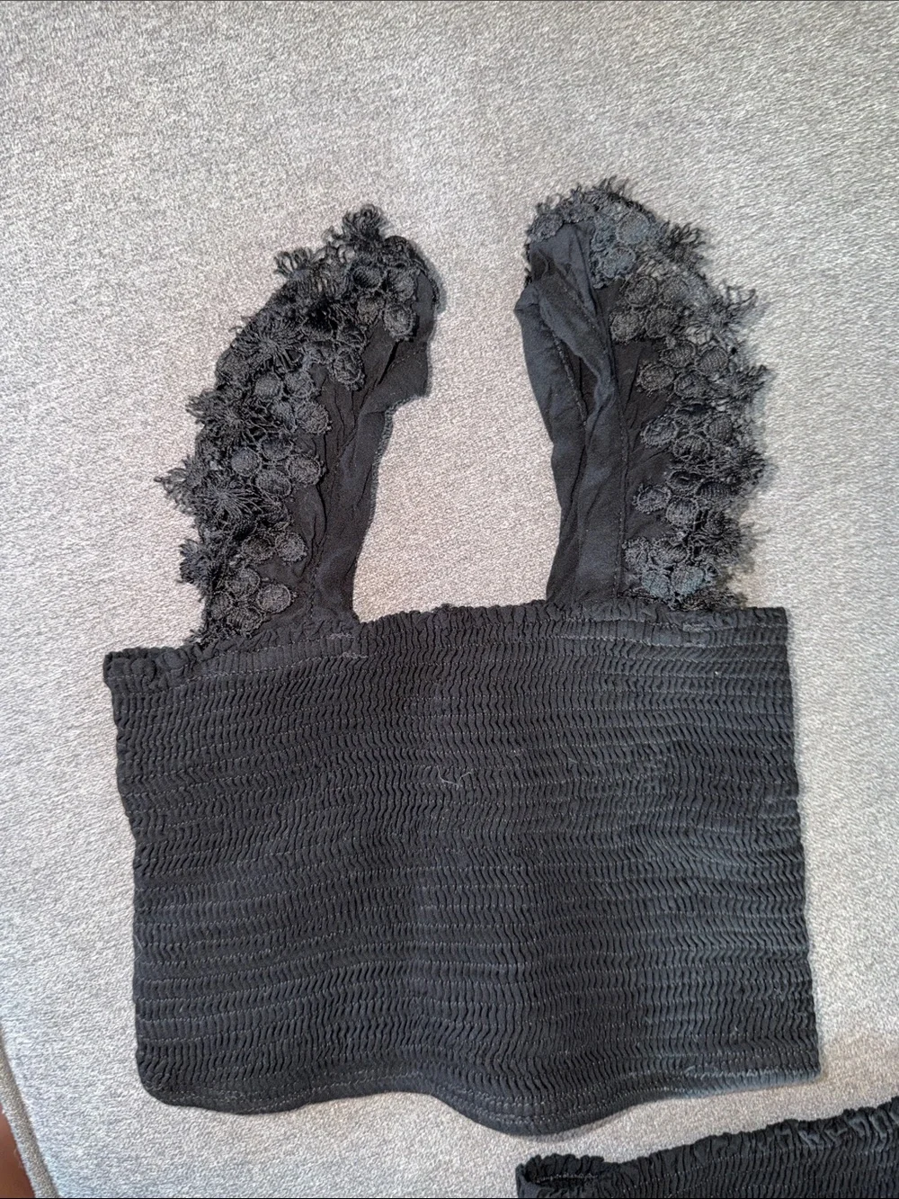 Black Lace-Trim Smocked Mini Skirt - girls